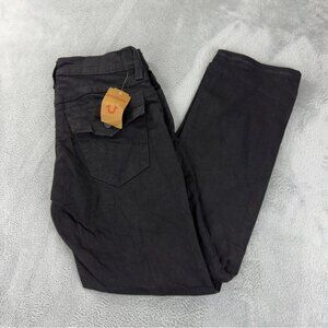 True Religion NWT Men's Size 33x32 Black Denim Straight Leg Jeans Zipper Fly